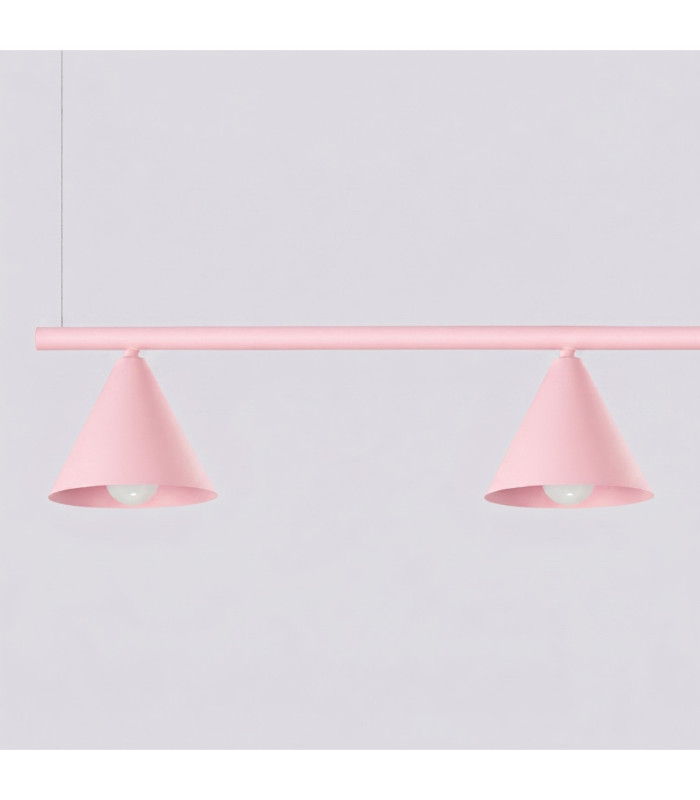 Nox Bar Pendant Ceiling Light Pink 4x E14-6