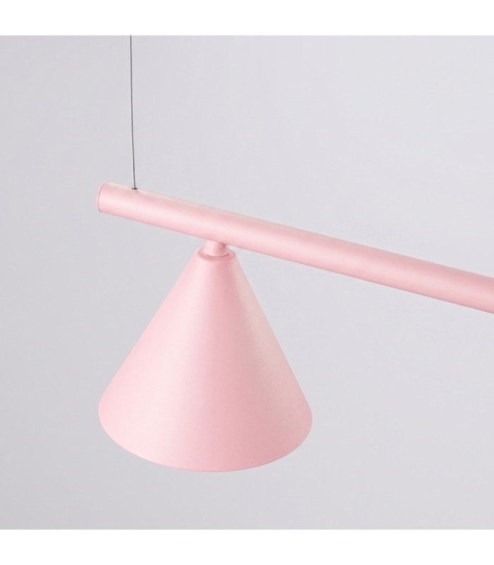 Nox Bar Pendant Ceiling Light Pink 4x E14-7