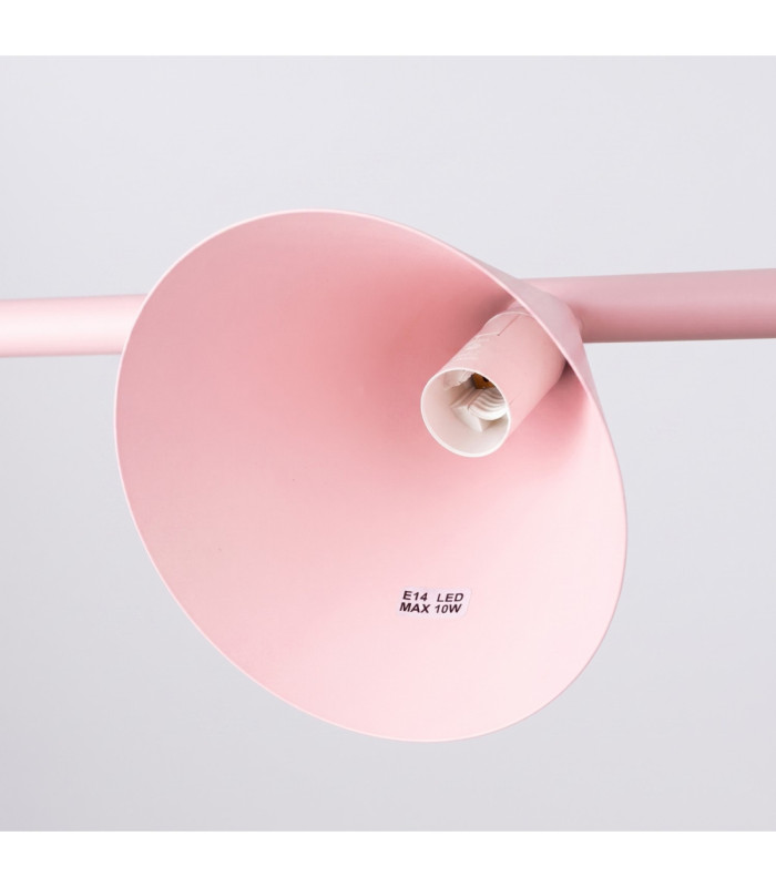 Nox Bar Pendant Ceiling Light Pink 4x E14-8