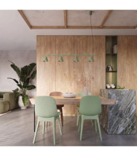 Nox Bar Pendant Ceiling Light Sage 4x E14-2