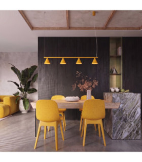Nox Bar Pendant Ceiling Light Yellow 4x E14-2