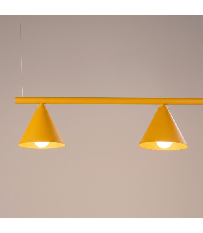 Nox Bar Pendant Ceiling Light Yellow 4x E14-5