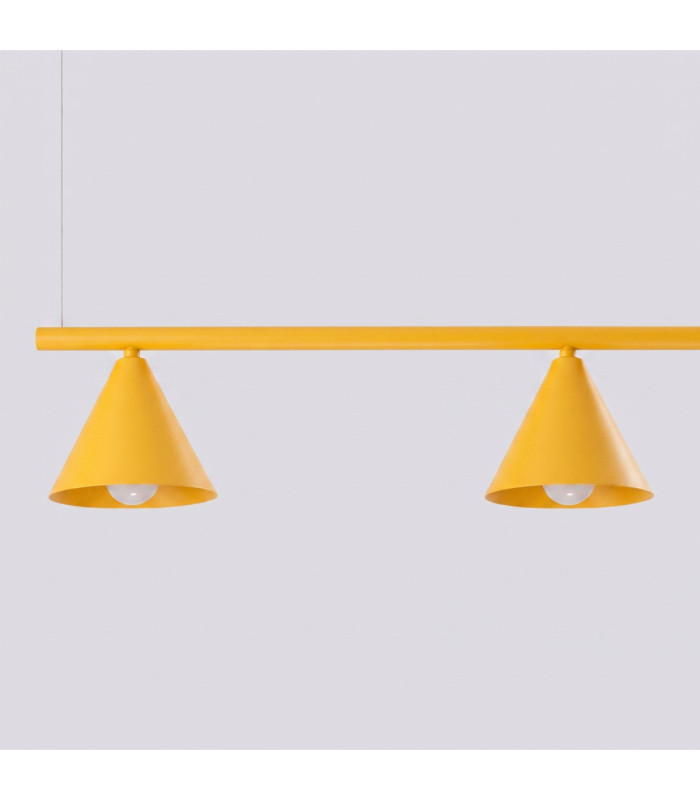 Nox Bar Pendant Ceiling Light Yellow 4x E14-6