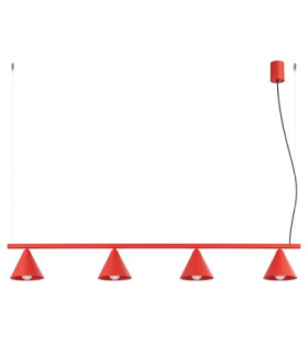 Nox Bar Pendant Ceiling Light Red 4x E14-1