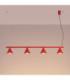Nox Bar Pendant Ceiling Light Red 4x E14-4