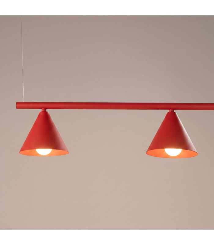 Nox Bar Pendant Ceiling Light Red 4x E14-5