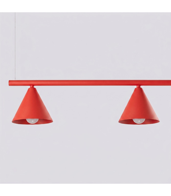 Nox Bar Pendant Ceiling Light Red 4x E14-6