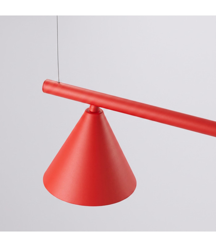Nox Bar Pendant Ceiling Light Red 4x E14-7