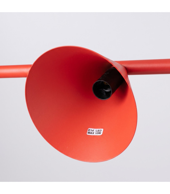Nox Bar Pendant Ceiling Light Red 4x E14-8