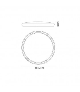 LED Ceiling, 40cm Round, 24W, 4000K, 2500lm, IP65, White - 2