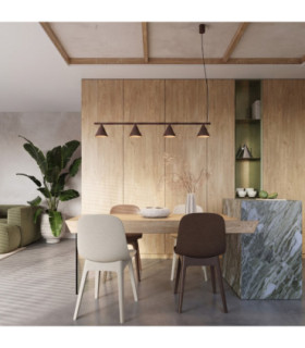 Nox Bar Pendant Ceiling Light Brown 4x E14-2