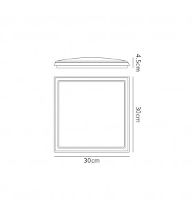 LED Ceiling, 30cm Square, 18W, 4000K, 1700lm, IP65, White - 2