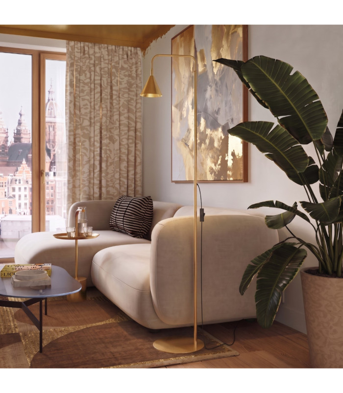 Nox Task Floor Lamp Gold 1x E14-12