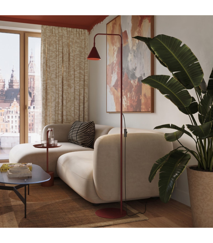 Nox Task Floor Lamp Burgundy 1x E14-12
