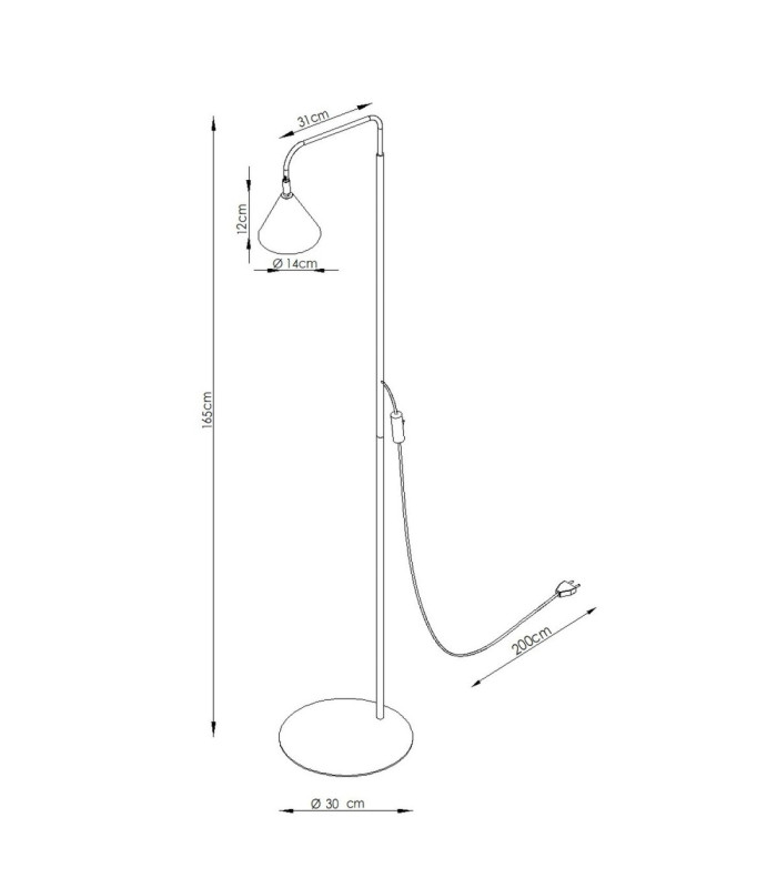 Nox Task Floor Lamp Light Blue 1x E14-10
