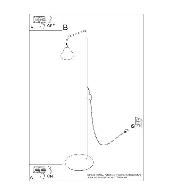 Nox Task Floor Lamp Light Blue 1x E14-11