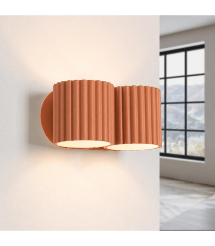 Aura Up & Down Wall Lamp Red Ochre 2x G9-4