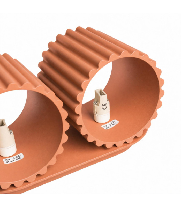 Aura Up & Down Wall Lamp Red Ochre 2x G9-9