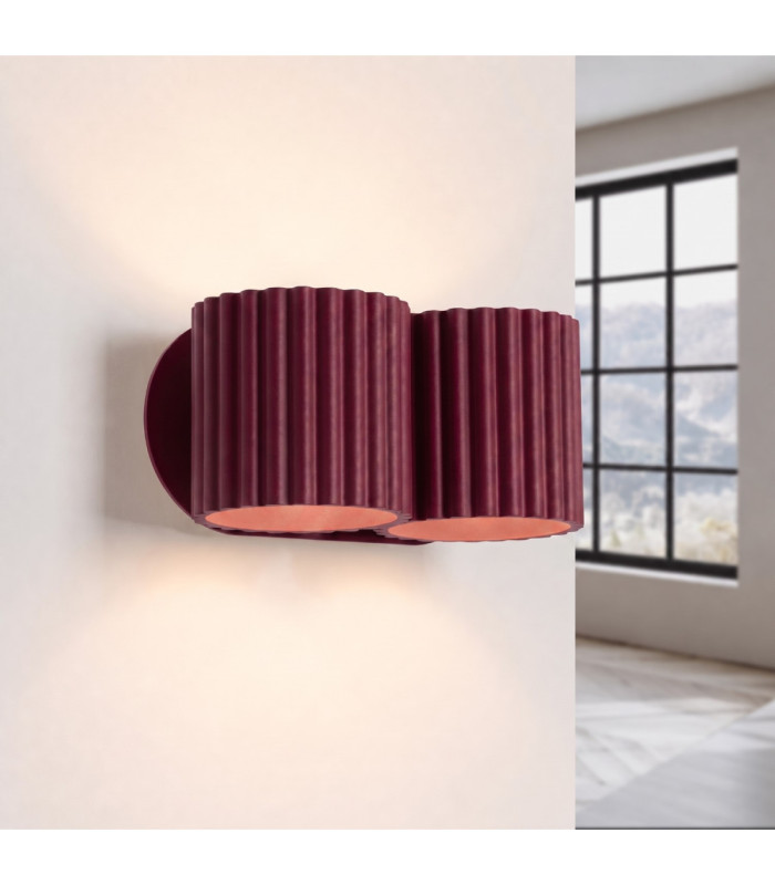 Aura Up & Down Wall Lamp Burgundy 2x G9-4