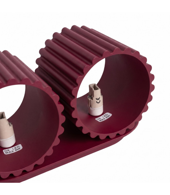 Aura Up & Down Wall Lamp Burgundy 2x G9-9