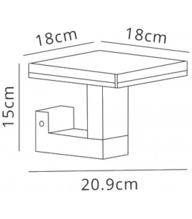 Wall Lamp, 10W LED, 3000K, 700lm, IP54, Anthracite - 2