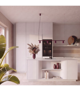 Karbon Bar Pendant Ceiling Light Burgundy 4x GU10-2