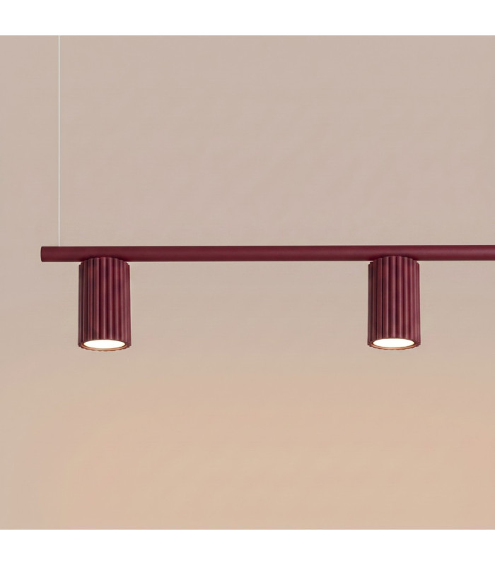Karbon Bar Pendant Ceiling Light Burgundy 4x GU10-5