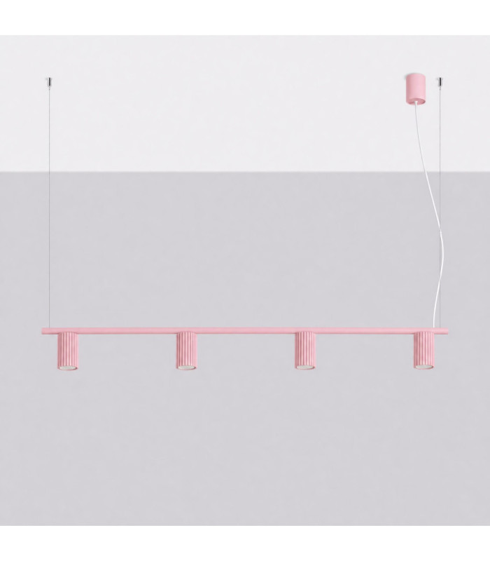 Karbon Bar Pendant Ceiling Light Pink 4x GU10-3