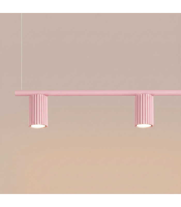 Karbon Bar Pendant Ceiling Light Pink 4x GU10-5