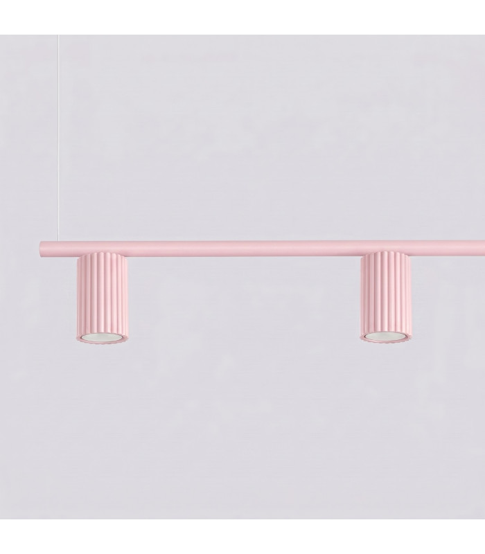 Karbon Bar Pendant Ceiling Light Pink 4x GU10-6