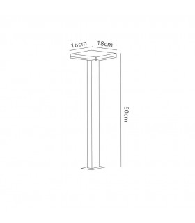 Bollard Pillar Lamp, 10W LED, 3000K, 700lm, IP54, Anthracite, 3 Years Warranty - 2