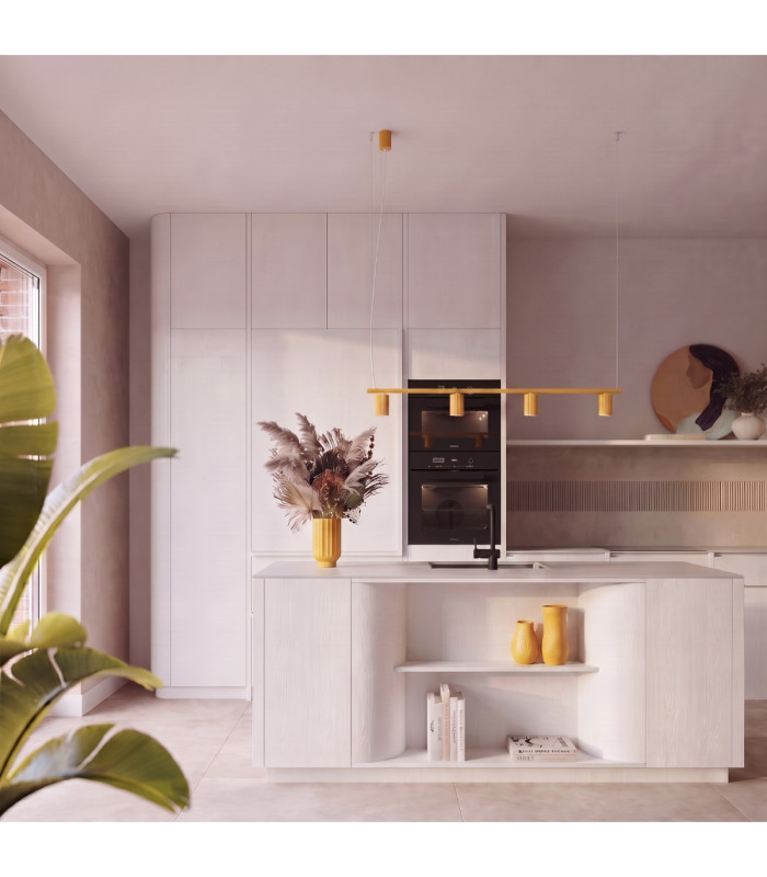 Karbon Bar Pendant Ceiling Light Yellow 4x GU10-2