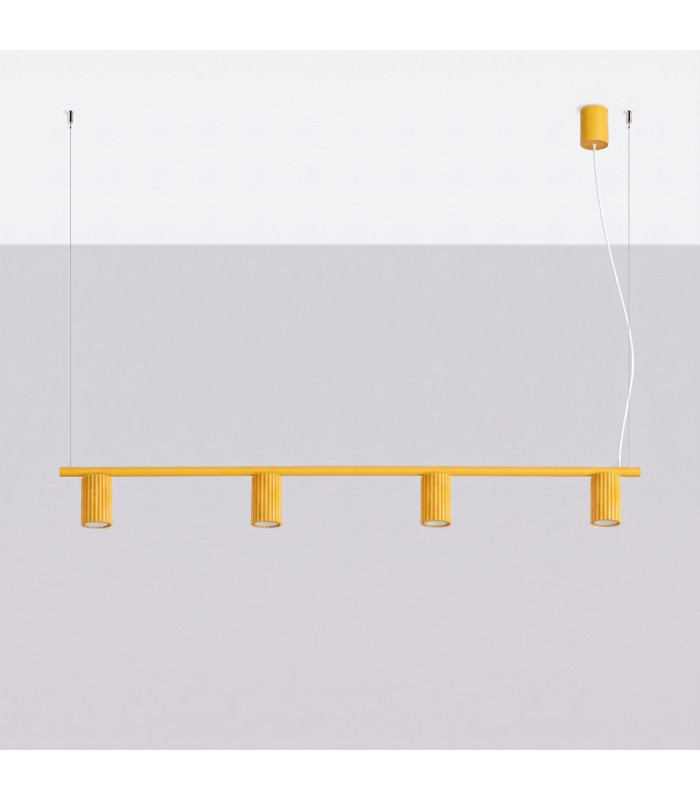 Karbon Bar Pendant Ceiling Light Yellow 4x GU10-3