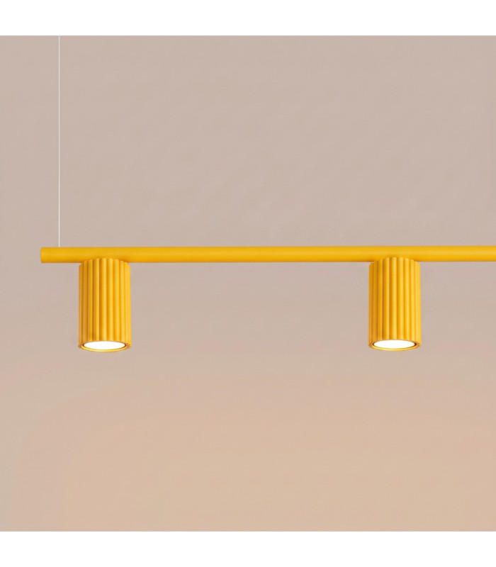Karbon Bar Pendant Ceiling Light Yellow 4x GU10-5