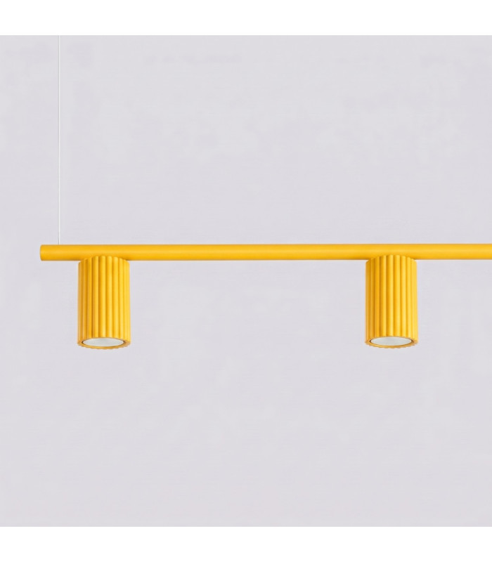 Karbon Bar Pendant Ceiling Light Yellow 4x GU10-6