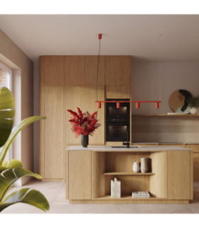 Karbon Bar Pendant Ceiling Light Red 4x GU10-2