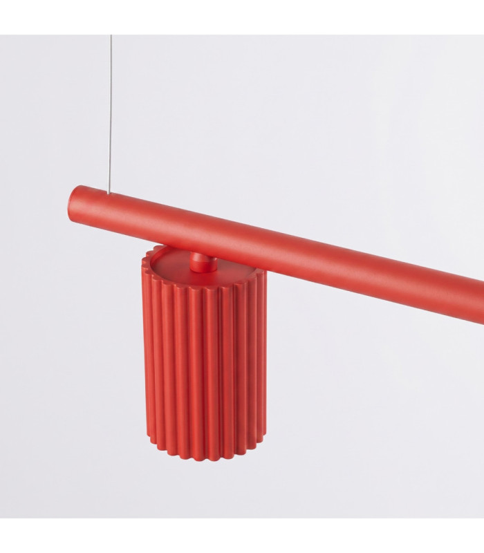 Karbon Bar Pendant Ceiling Light Red 4x GU10-7