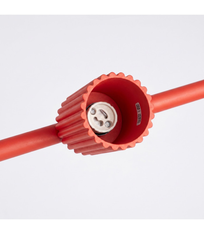 Karbon Bar Pendant Ceiling Light Red 4x GU10-8