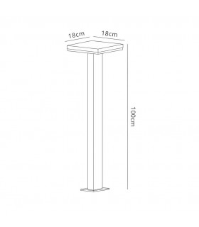 Bollard Pillar Lamp, 10W LED, 3000K, 700lm, IP54, Anthracite - 2