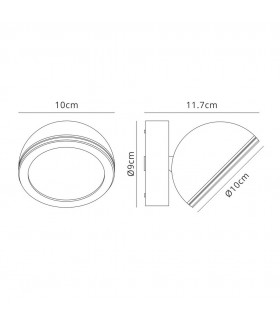 Wall Down Lamp, 1 x GX53, IP54, White - 2