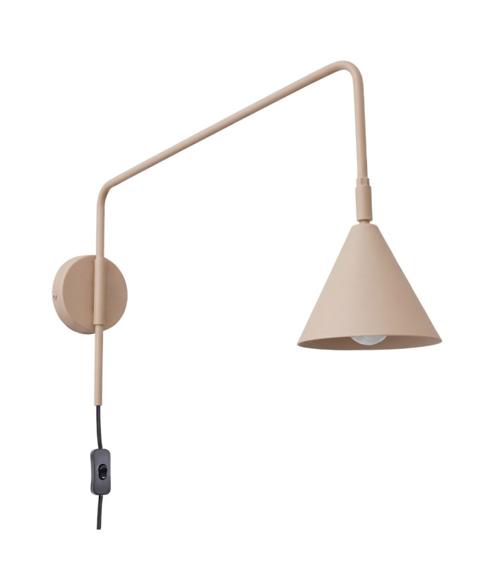 Nox Dome Wall Lamp Taupe Plug In 1x E14 On/Off Switch-1