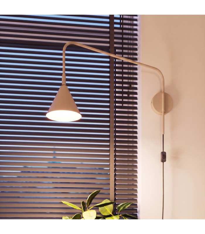 Nox Dome Wall Lamp Taupe Plug In 1x E14 On/Off Switch-14