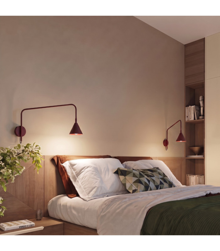 Nox Dome Wall Lamp Burgundy Plug In 1x E14 On/Off Switch-13