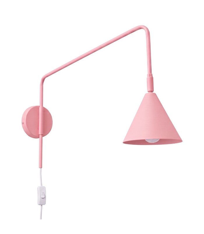 Nox Dome Wall Lamp Pink Plug In 1x E14 On/Off Switch-1