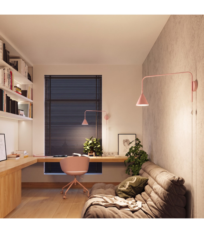 Nox Dome Wall Lamp Pink Plug In 1x E14 On/Off Switch-2