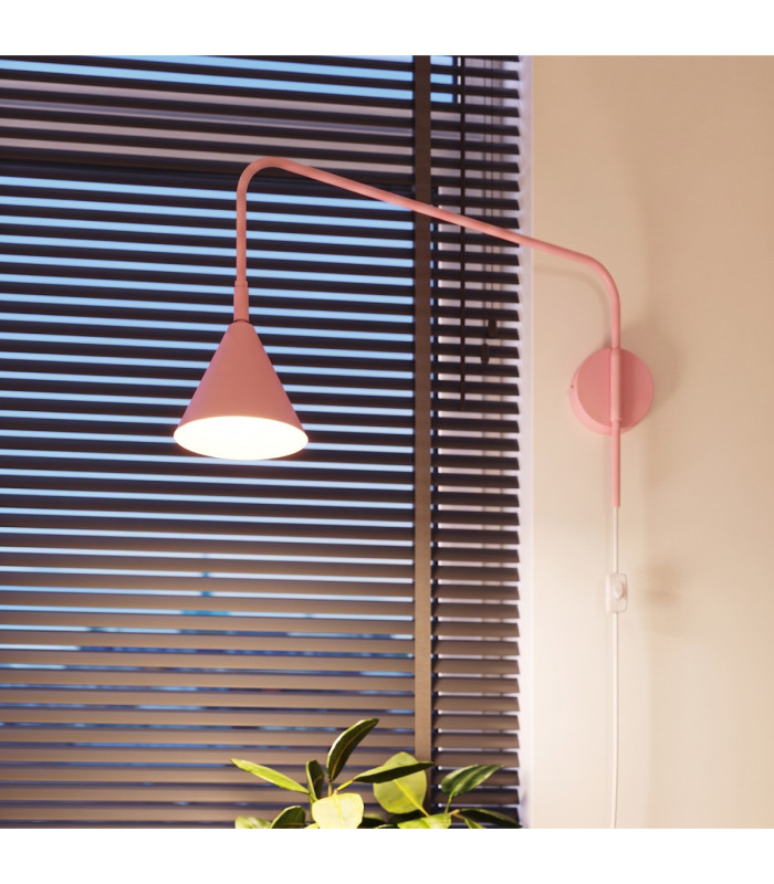 Nox Dome Wall Lamp Pink Plug In 1x E14 On/Off Switch-14