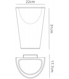 Flush Wall Lamp, 1 x E27, IP54, White - 2
