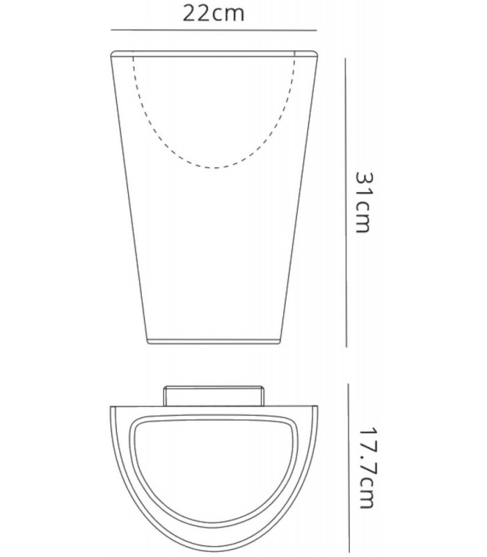 Flush Wall Lamp, 1 x E27, IP54, White - 2