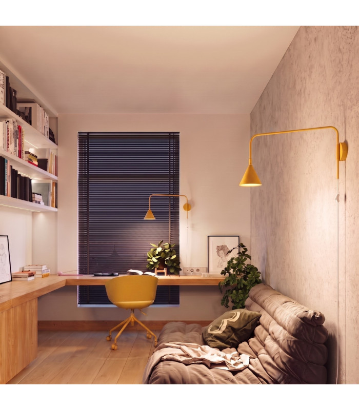 Nox Dome Wall Lamp Yellow Plug In 1x E14 On/Off Switch-13