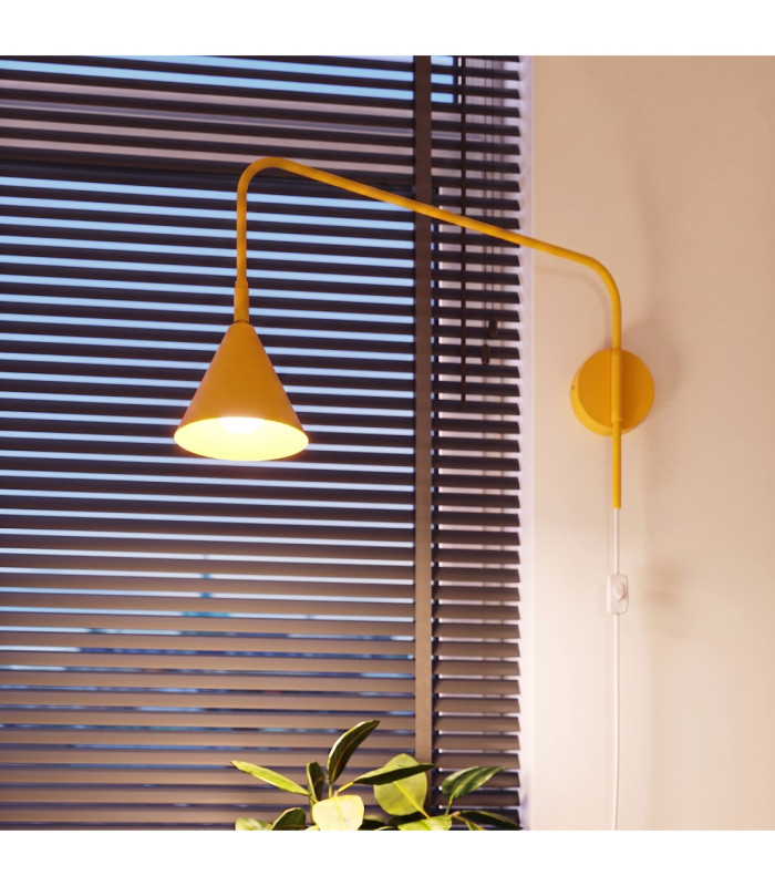 Nox Dome Wall Lamp Yellow Plug In 1x E14 On/Off Switch-14